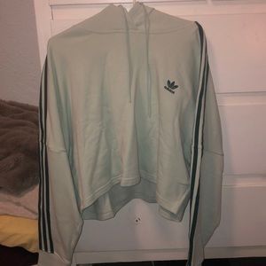 Adidas teal cropped hoodie
